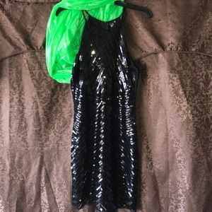 Black Sequin Mini Dress